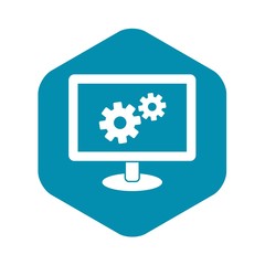 Monitor settings icon. Simple illustration of monitor settings vector icon for web