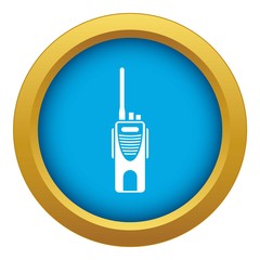 Radio transmitter icon blue vector isolated on white background for any design