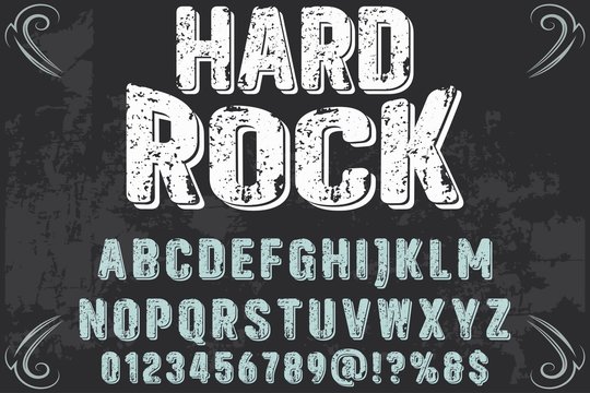 abc Vintage typeface Font handcrafted vector named vintage hard rock