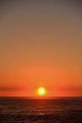 Fototapeta na wymiar Sunset , Atlantic Ocean , Gold and blue , Silleiro Cap