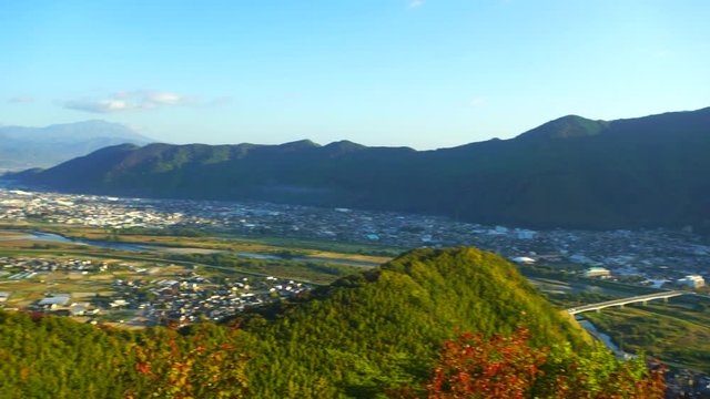 Chikuma&nbsp;city seen from&nbsp;Arato&nbsp;Castle,  Nagano&nbsp;Prefecture,  Japan