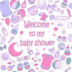 Vector baby shower invitation