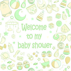 Vector baby shower invitation