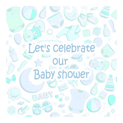 Plakat Vector baby shower invitation