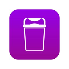 Trash can icon digital purple for any design isolated on white vector illustration