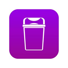 Trash can icon digital purple for any design isolated on white vector illustration