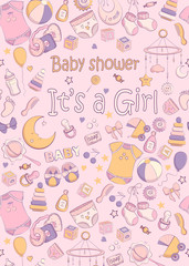 Fototapeta premium Vector baby shower invitation