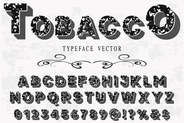 Classic vintage decorative font label design named vintage tobacco