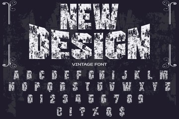 Classic vintage decorative font label design named vintage new design