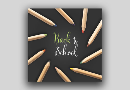 Back to School Banner Layout with Pencils