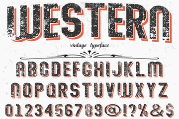 Classic vintage decorative font label design named vintage western