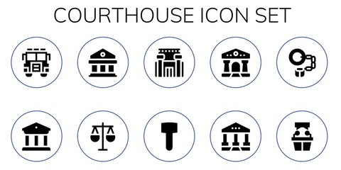 courthouse icon set