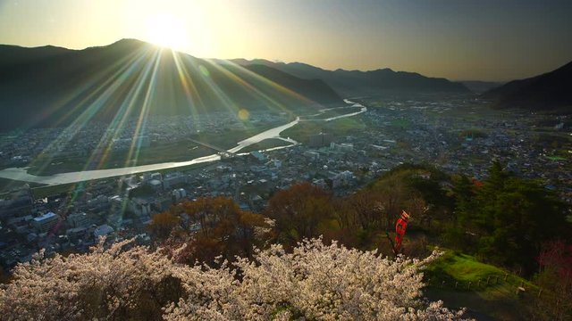View of Chikuma River from Arato Castle,  Nagano Prefecture,  Chikuma