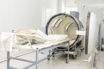 pressure chamber in the clinic hospital. procedure for the penetration of air into the body under...
