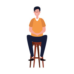elegant businessman worker seated in bench