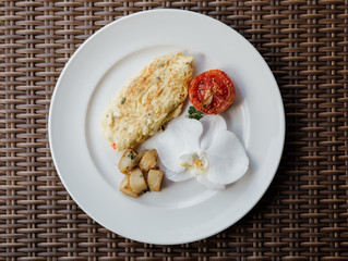 Breakfast at the hotel, travel concept
