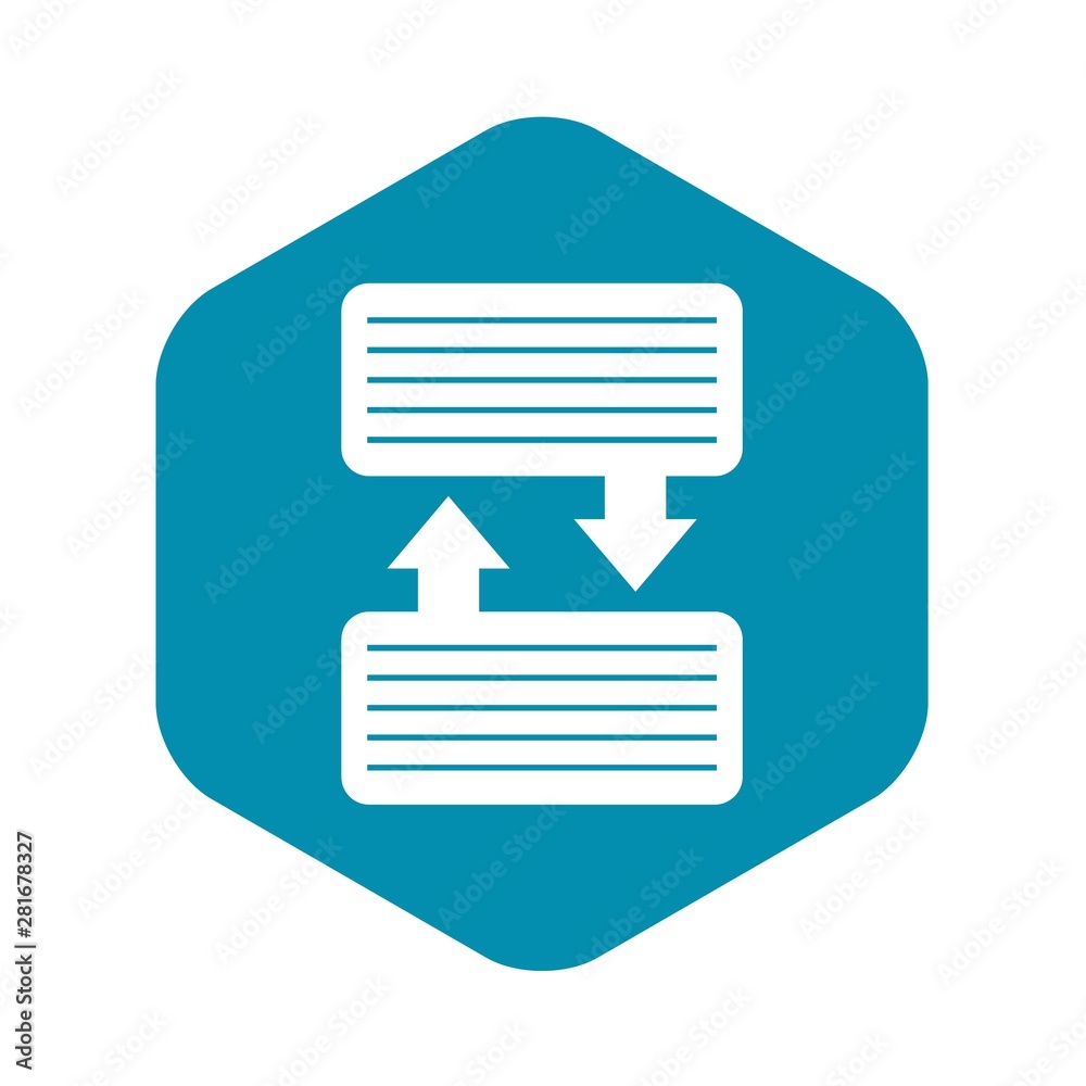 Poster infographic blocks with arrows icon. simple illustration of blocks and arrowsvector icon for web des