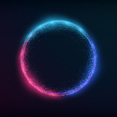 Glowing sci-fi interface HUD elements. Technology futuristic design, neon lights. Vector mystical background