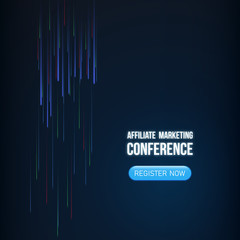 Futuristic web banner for marketing conference or startup event. 