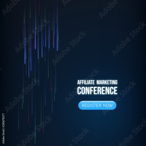 Futuristic Web Banner For Marketing Conference Or Startup Event