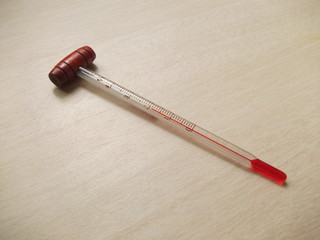 Termómetro para vino sobre fondo claro