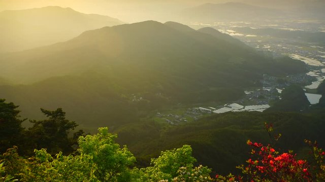 Mount Asama at sunrise,  Aoki,  Nagano&nbsp;Prefecture,  Japan