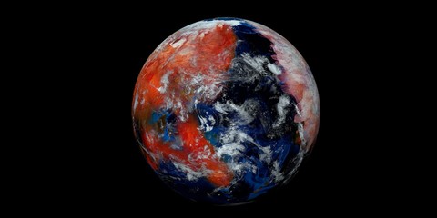 Terraforming Mars Extremely detailed and realistic high resolution 3d illustration. Shot from Space. Elements of this image are furnished by NASA. © Sasa Kadrijevic