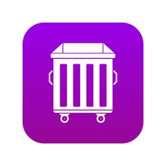 Dumpster on wheels icon digital purple for any design isolated on white vector illustration