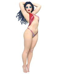 Summer beach woman swimsuit.