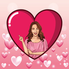 Pop art beautiful woman cartoon