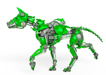 guard dog robot is a security system in a white background