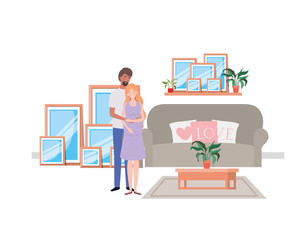 Fototapeta premium Isolated pregnant woman and man design