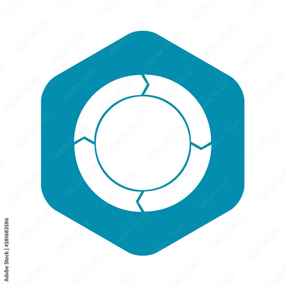 Poster diagram pie chart with arrows icon. simple illustration of pie chart with arrows vector icon for web