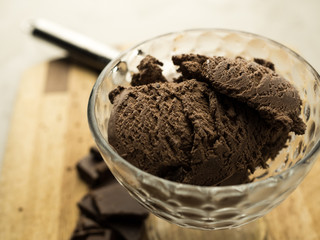 Close up of chocolate ice cream 