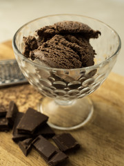 Close up of chocolate ice cream 