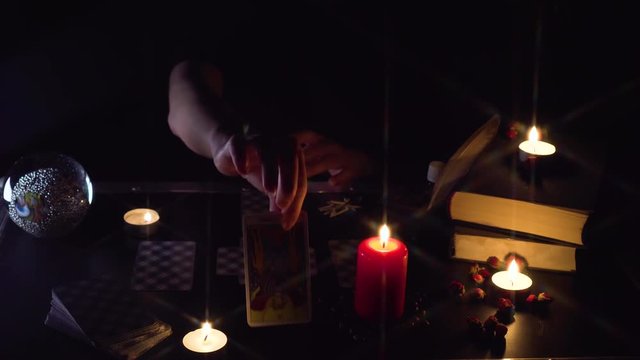Tarot Cards Seance Black Magic Future Prophecy Mystic Ritual Oracle Medium Psyhic Esoteric Halloween Paranormal