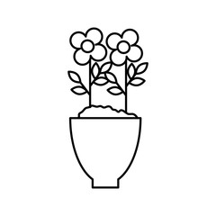 flowers houseplant in pot natural icon