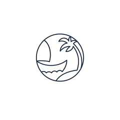 Continuous one line icon boat