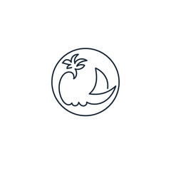 Continuous one line icon boat
