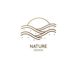 Linear logo sea waves
