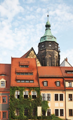Market square - Am Markt in Pirna. State of Saxony. Germany