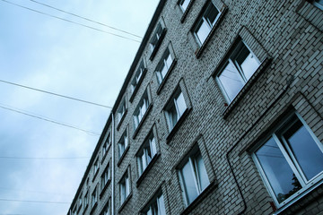 The old block of flats building from soviet era in Riga in Latvia.