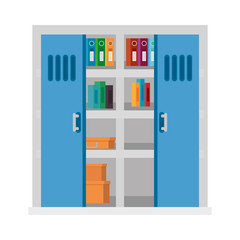 office shelving with pile text books library