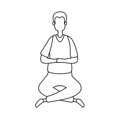 elegant businessman seated in lotus position