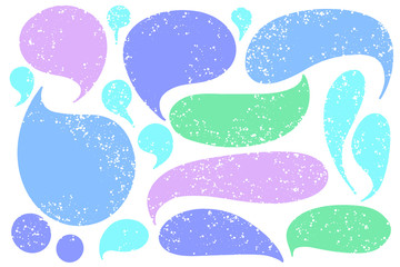 Hand drawn liquid various shapes with texture for backdrops. Vector textured various color elements for designs. Simple textured backgrounds water drop like shape.