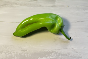 sweet green pepper, trendy ugly vegetables. space for text