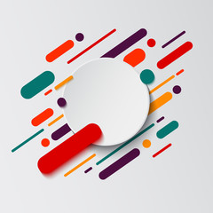 Flat dynamic background design. Colorful geometric frame