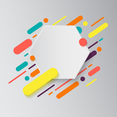 Flat dynamic background design. Colorful geometric frame