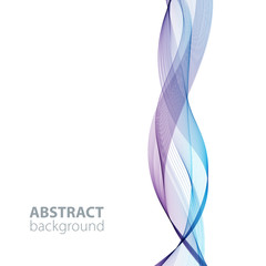 Abstract waves on the  white background. Transparent lines