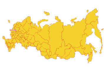 Russia map. Russian federation vector map. Vector illustration